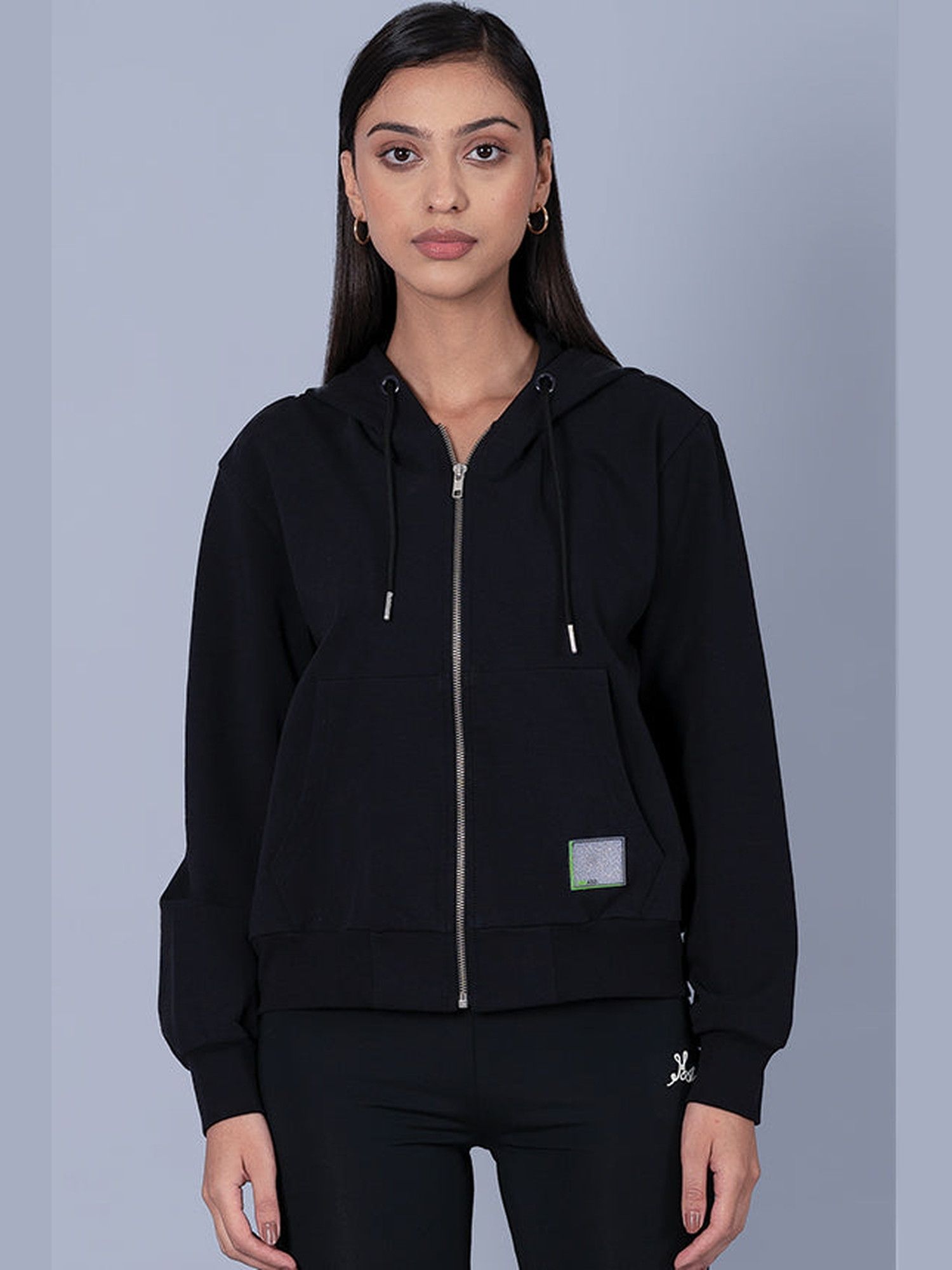 Black Cotton Hoodie