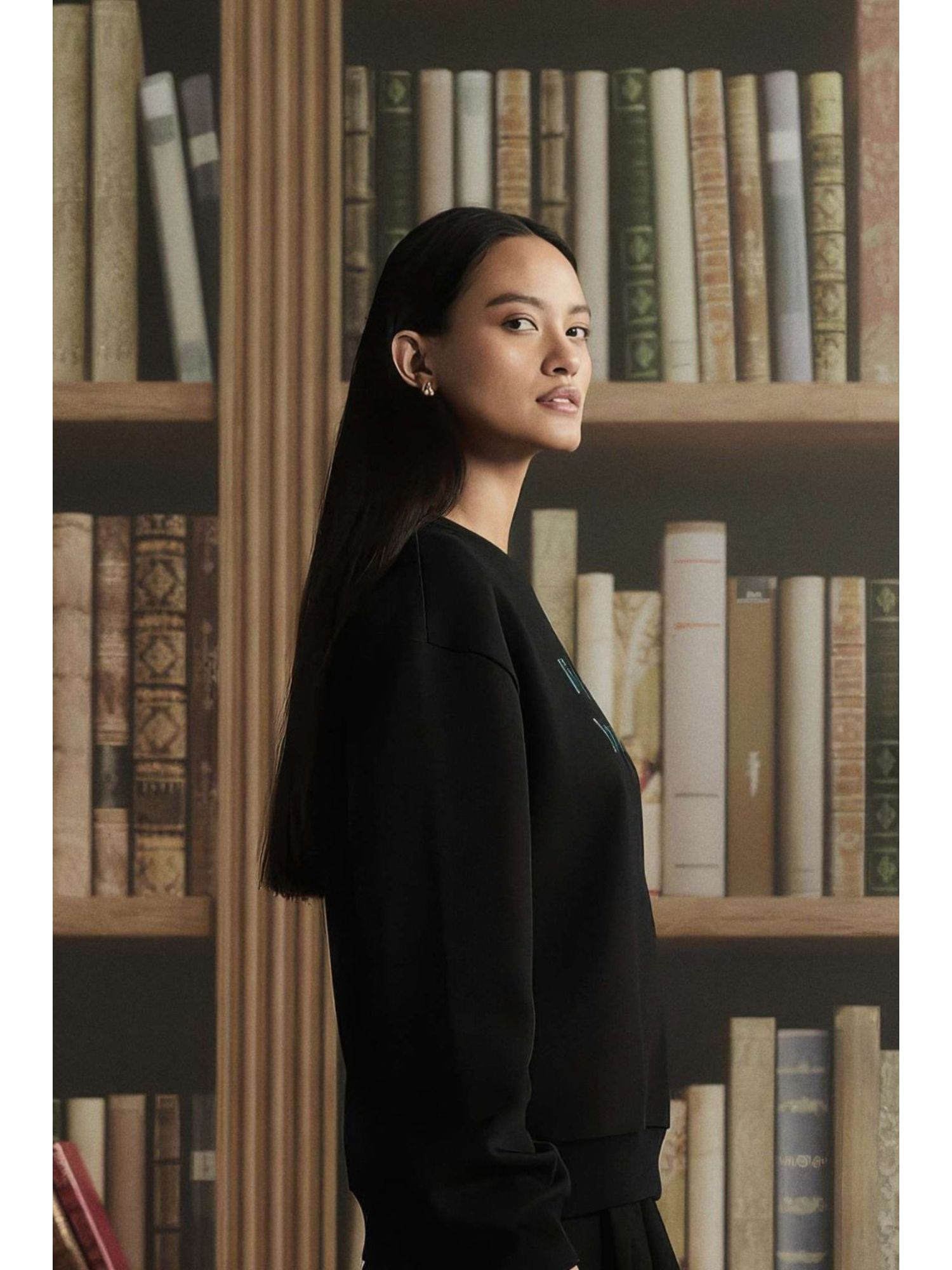 Black Cotton Blend Sweatshirt