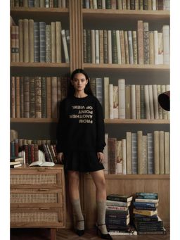 Muvazo - Black Cotton Blend Sweatshirt