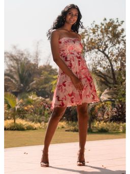 BUDUN - Pamela Pink Silk A Line Mini Dress
