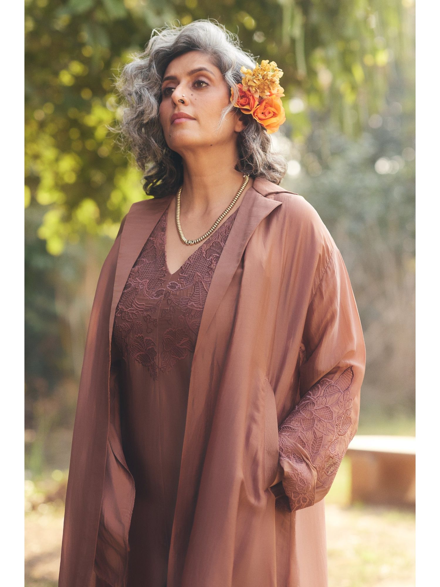 Brown Cocoa Jumpsuit with Jacket