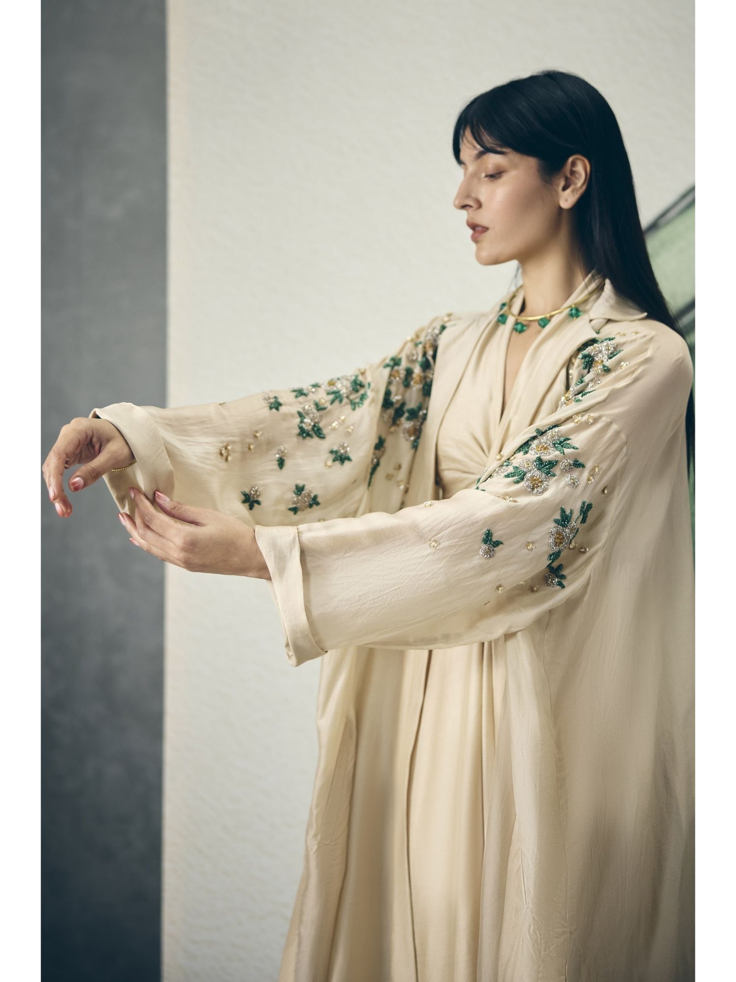 Ivory Shinju Ivory Jumpsuit with Jacket