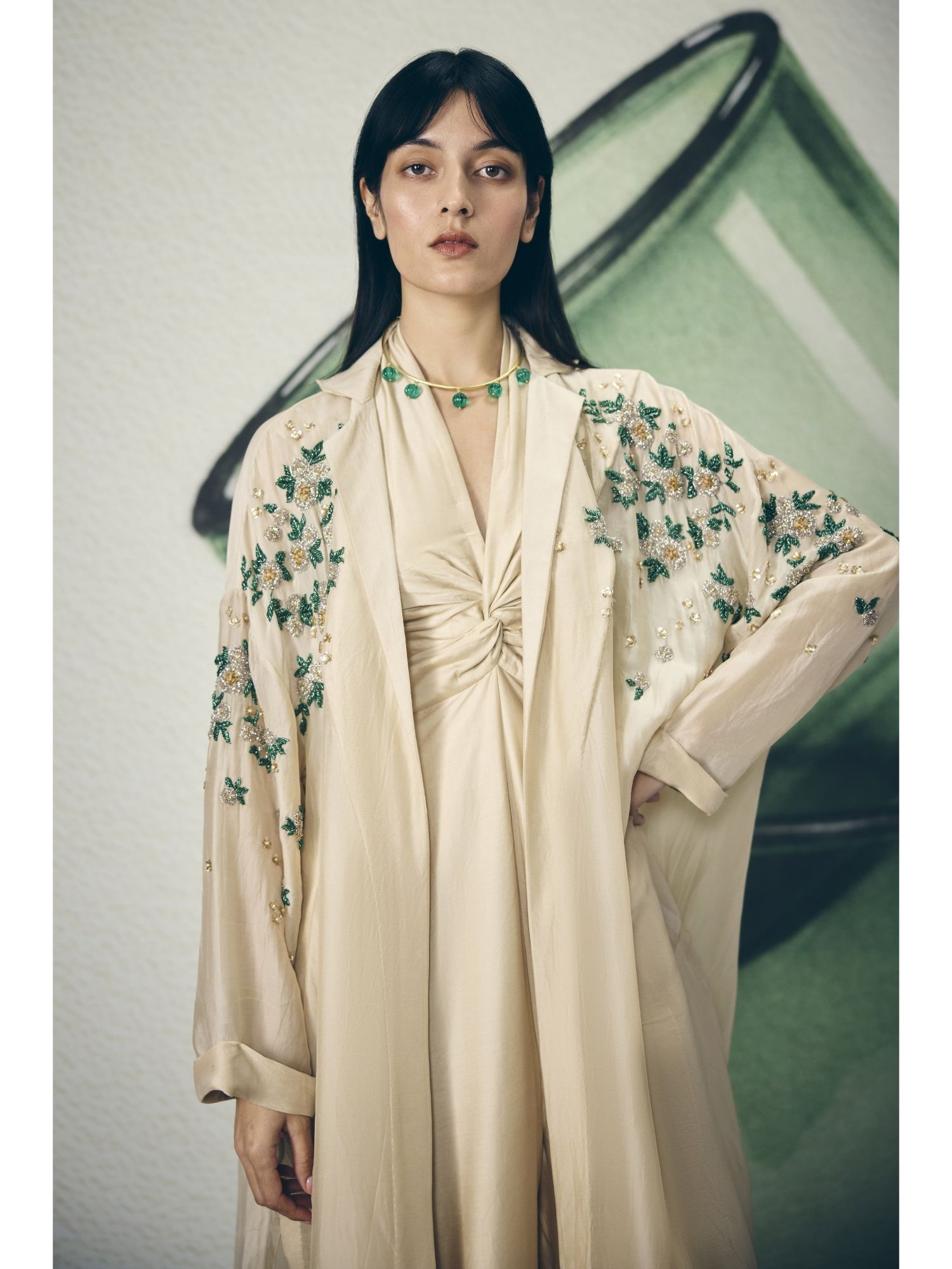 Ivory Shinju Ivory Jumpsuit with Jacket