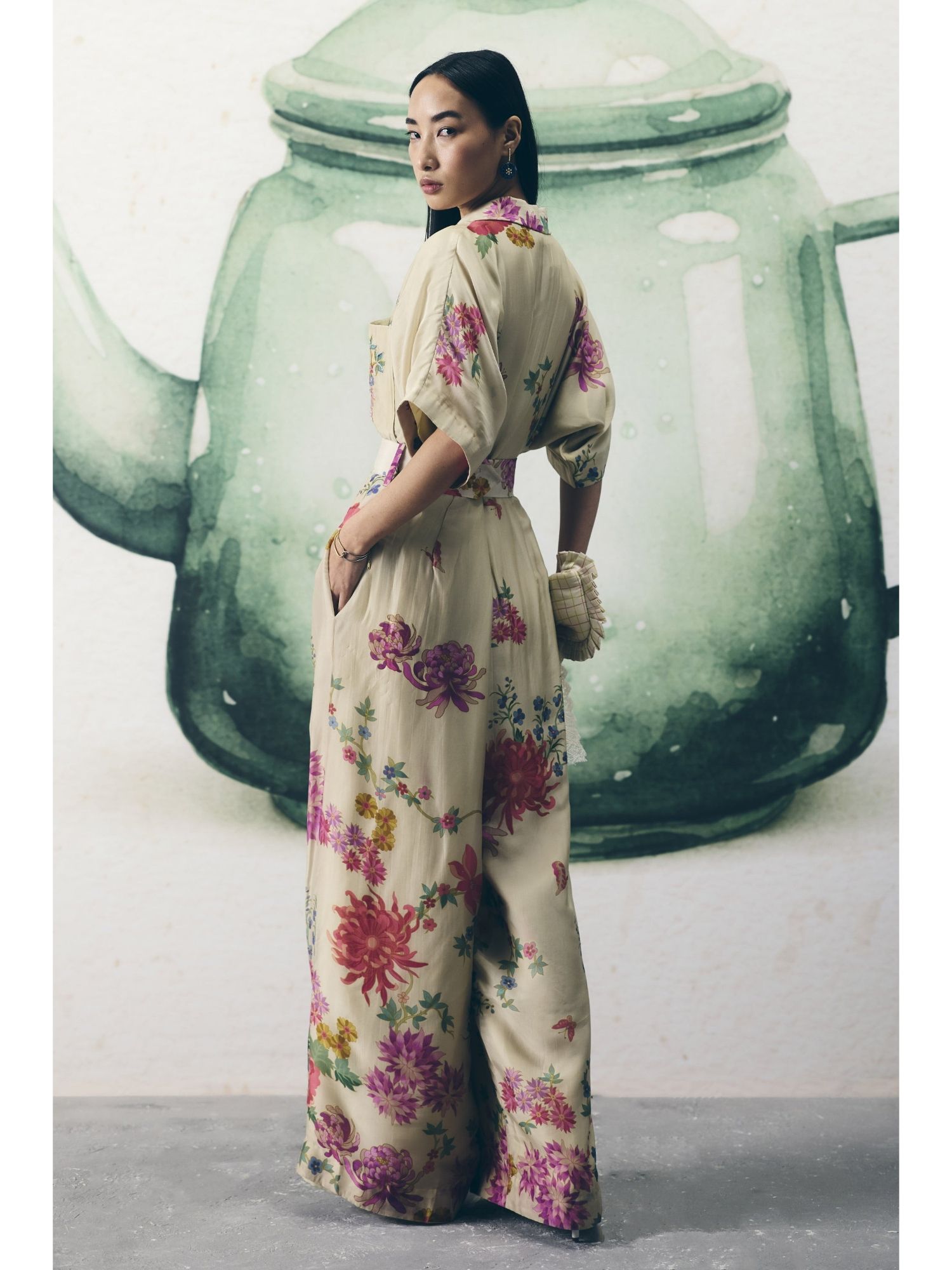 Ivory Deiji Jumpsuit with Belt