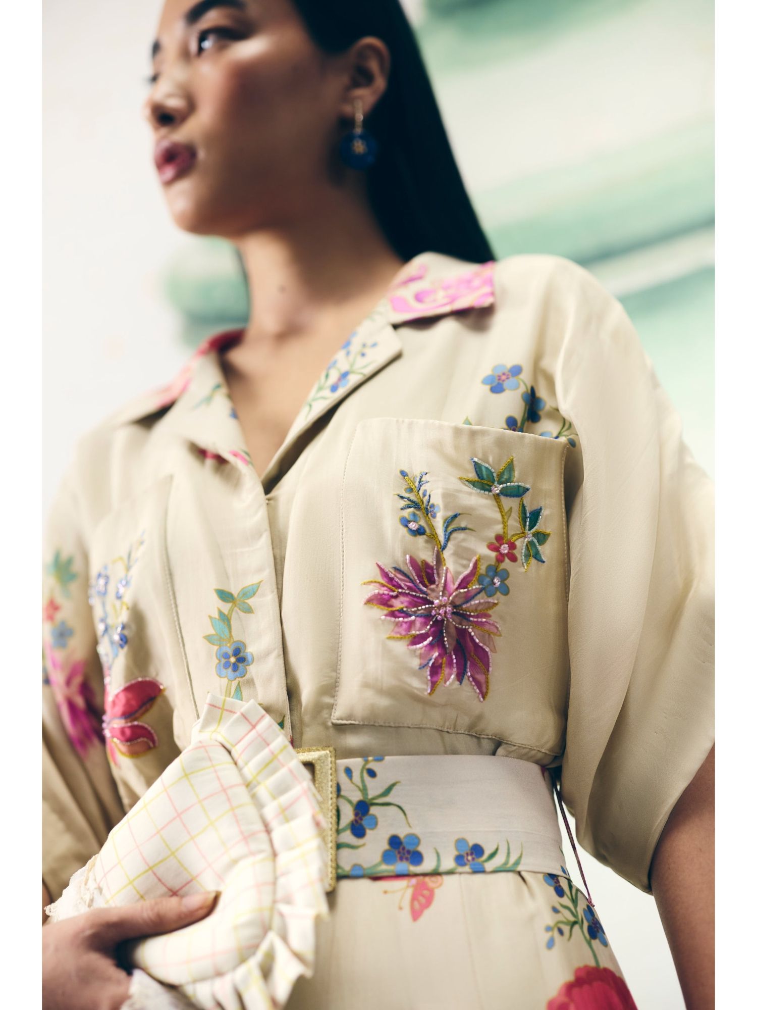 Ivory Deiji Jumpsuit with Belt