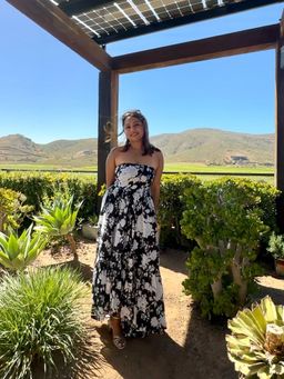BUDUN - Solene Floral Printed Strapless Flared Maxi Dress