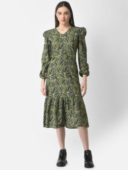 CRIMSOUNE CLUB - Women Green Floral Dress