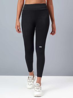 Dida - Women Trendy Mesh Panel Black Tights