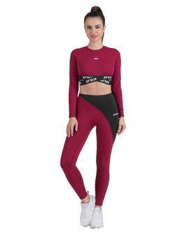 STRCH - Women's Nylon On The Move Extra Maroon Leggings