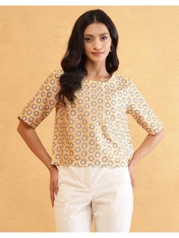 Fabindia - Yellow Cotton Silk Top