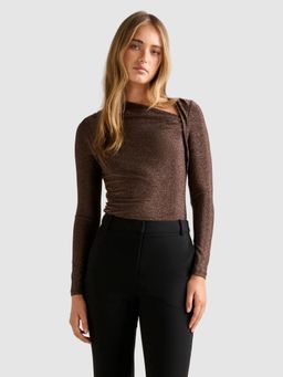 Forever New - Brown Roma Glitter Top