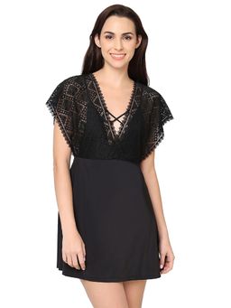 Wacoal - Gaia Collection Short Lacy Babydoll Chemise Black