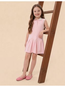 U.S. POLO ASSN. - Pink Girls Drop Waist A-Line Knitted Dress