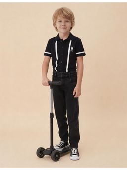 U.S. POLO ASSN. - Black Boys Mid Rise Relaxed Fit Jeans