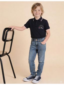 U.S. POLO ASSN. - Blue Boys Whiskered Slim Fit Jeans