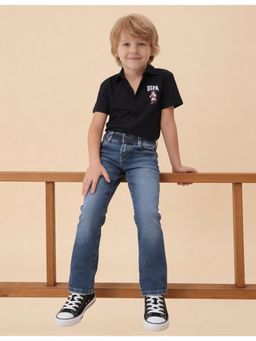 U.S. POLO ASSN. - Blue Boys Whiskered Bootcut Fit Jeans