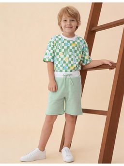 U.S. POLO ASSN. - Green Boys Textured Regular Fit Shorts