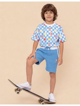 U.S. POLO ASSN. - Blue Boys Textured Regular Fit Shorts