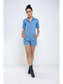 FREAKINS - Light Blue Denim Playsuit