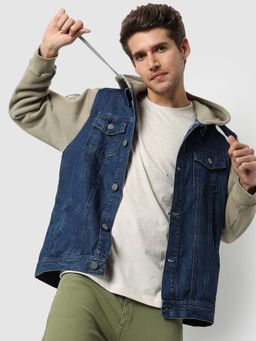 Campus Sutra - Colorblock Full Sleeve Denim Jacket