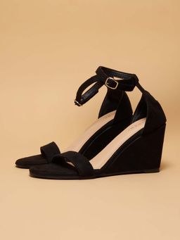 ERIDANI - Black Sublime Wedge Sandals