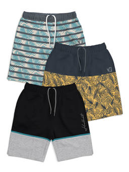 HELLCAT - Boys Multi-Color Printed Trendy Shorts (Pack of 3)