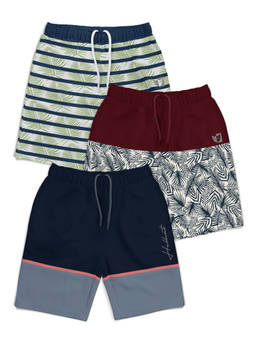 HELLCAT - Boys Multi-Color Printed Trendy Shorts (Pack of 3)