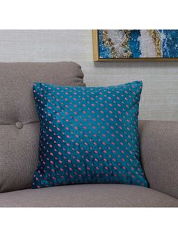 HomeTown - Bahamas Embroidered Cushion Cover 40 x 40 Cm in Teal Colour