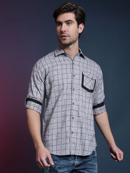 Campus Sutra - Men Full Sleeve Checkered Casual Shirt