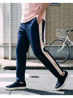 Nobero - Men Blue Globetrotter Straight Fit Track Pants