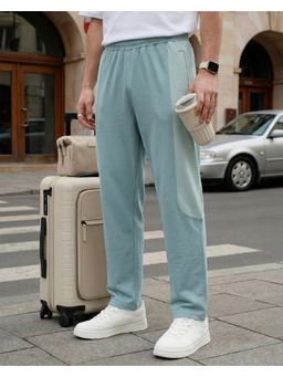 Nobero - Men Blue Transit Straight Fit Track Pants