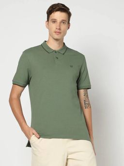 GAP - Men's Solid Slim Green Polo T-Shirt