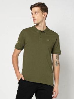 GAP - Men's Solid Slim Green Polo T-Shirt