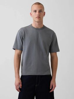GAP - Men's Half Sleeve Crew Neck Grey T-Shirt