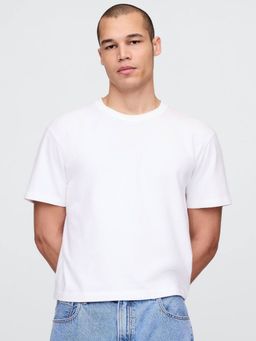 GAP - Men's Half Sleeve Crew Neck White T-Shirt