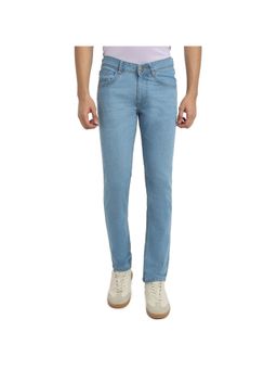Park Avenue - Medium Blue Cotton Blend Super Slim Fit Jeans