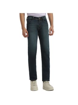 Park Avenue - Men's Dark Blue Cotton Blend Super Slim Fit Jeans