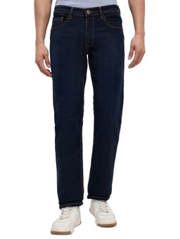 Park Avenue - Fancy Blue Slim Fit Solid Jeans