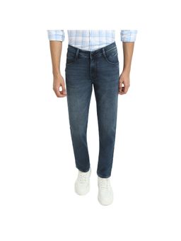 Parx - Cotton Blend Tapered Fit Dark Blue Jeans
