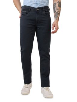 Parx - Dark Grey Cotton Tapered Fit Jeans