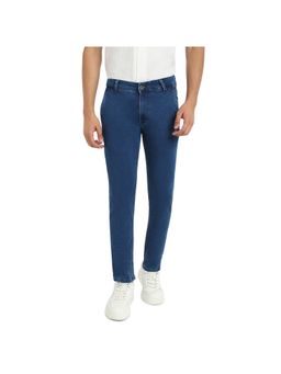 Parx - Cotton Blend Dark Blue Tapered Fit Jeans