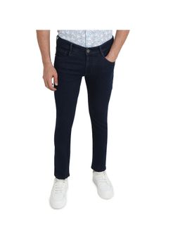 Parx - Blue Cotton Blend Tapered Fit Jeans