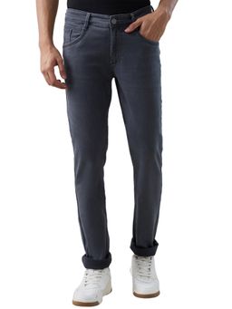 Parx - Slim Fit Solid Dark Grey Jeans