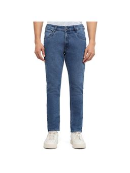 Parx - Mens Tapered Fit Solid Dark Blue Jeans