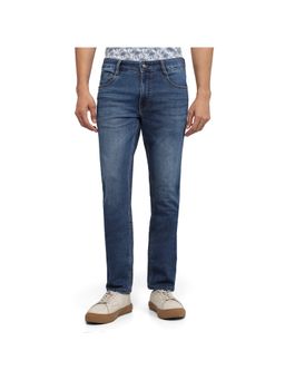 Parx - Dark Blue Tapered Fit Solid Jeans