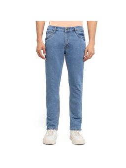 Parx - Tapered Fit Solid Medium Blue Jeans