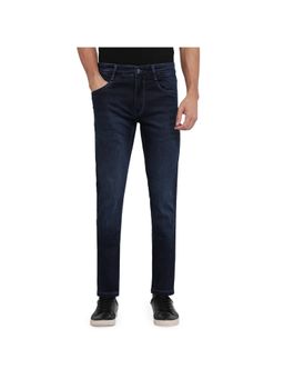 Parx - Tapered Fit Woven Design Dark Blue Jeans