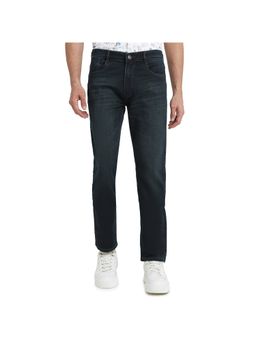 Parx - Fancy Blue Cotton Blend Straight Fit Jeans