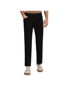 Parx - Mens Regular Fit Solid Black Jeans