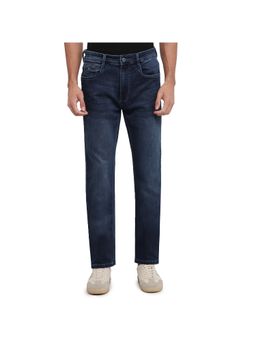 Parx - Straight Fit Woven Design Dark Blue Jeans